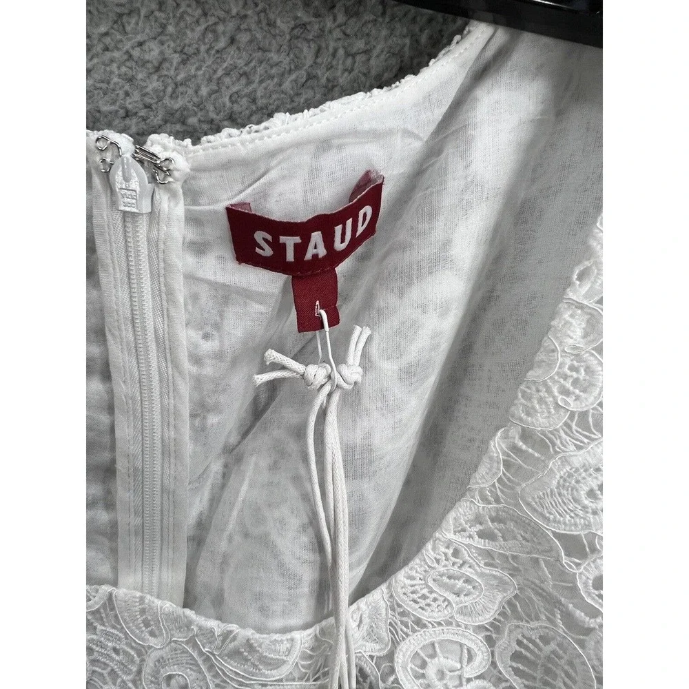 Staud Beth Long Sleeve Lace Empire Waist Dress - Picture 9 of 11